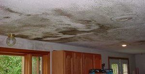 Water Damage On Ceiling After A Snow Storm